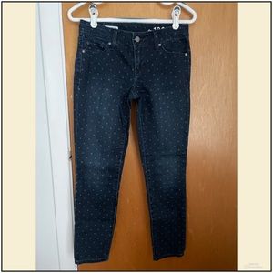 Gap 1969 polka dot ankle skinny jeans